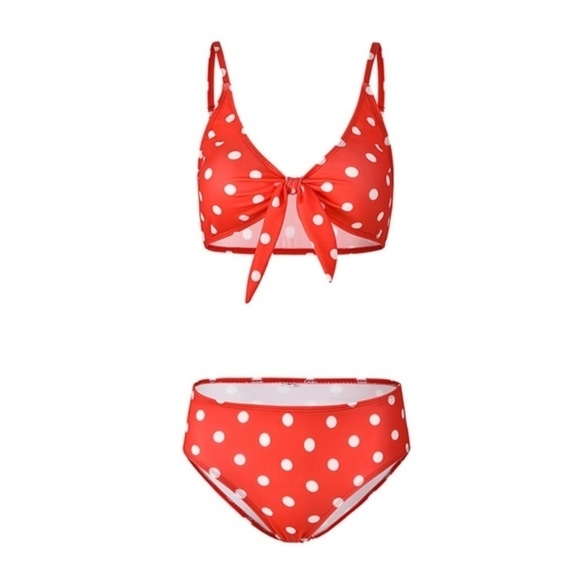 LAST 1! Sexy Polka Dot High Waisted Bandage Bikini - Picture 2 of 12